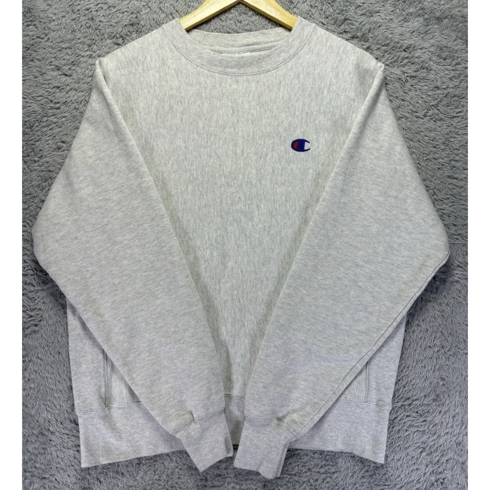 VTG Champion Reverse Weave Sweatshirt Mens M Gray Fleece Crewneck 90s Pullover